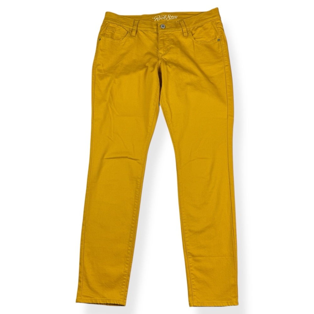 Old Navy Rockstar Denim Leggings Womens 12 Honeycomb Yellow Stretch Pockets‎